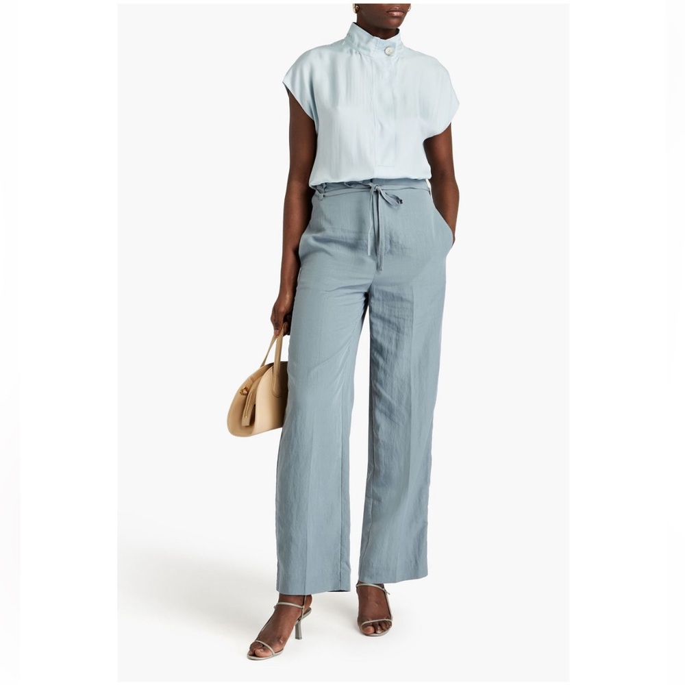 Vince crinkled Tencel blend  wide leg  pants